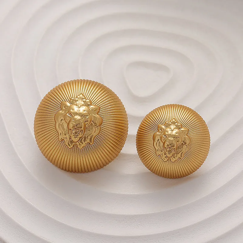 Lion Head Mushroom Vintage Metal Button with Handle 6 Pack