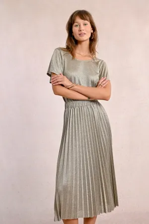 LONG PLEATED AND IRIDESCENT SKIRT