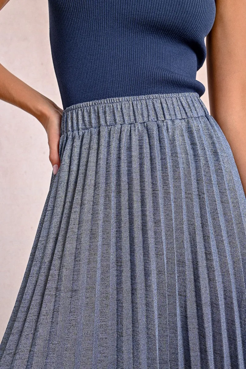 LONG PLEATED AND IRIDESCENT SKIRT