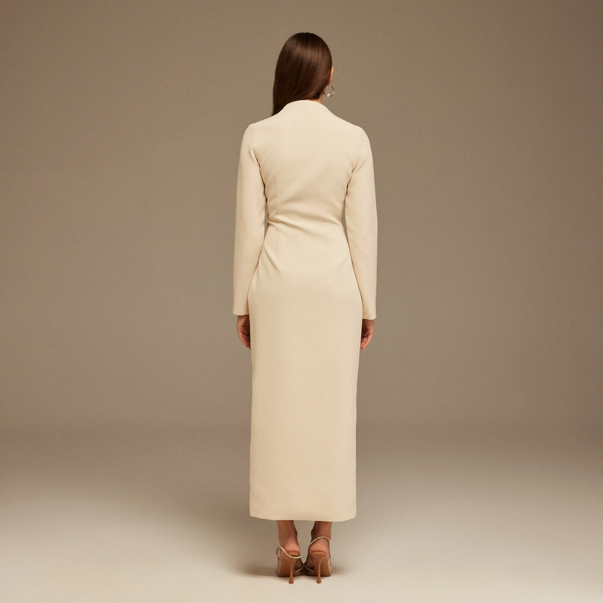 Long Sleeve Midi Dress with Ruffles