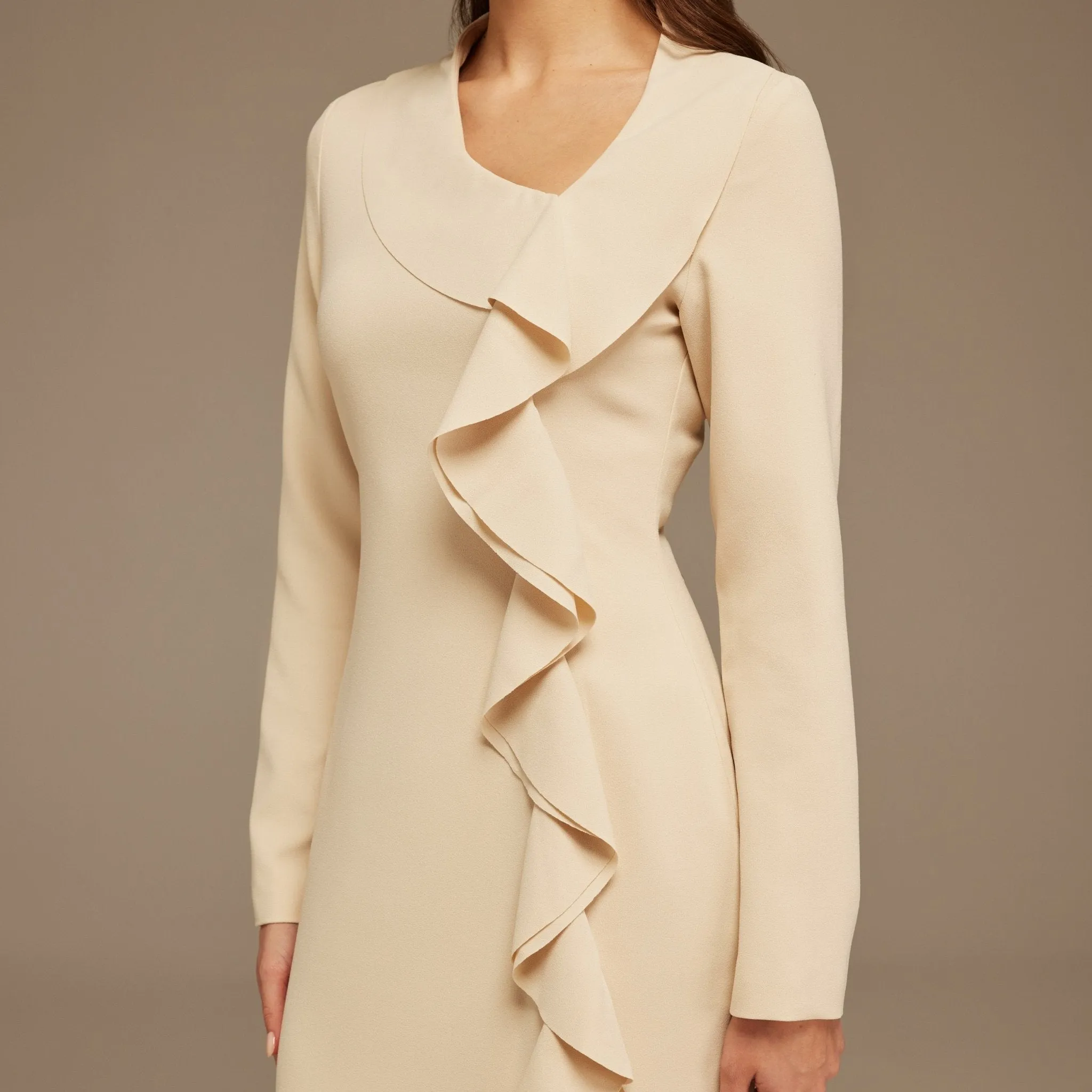 Long Sleeve Midi Dress with Ruffles