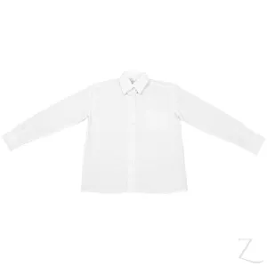 Longsleeve Raised Collar Blouse - White