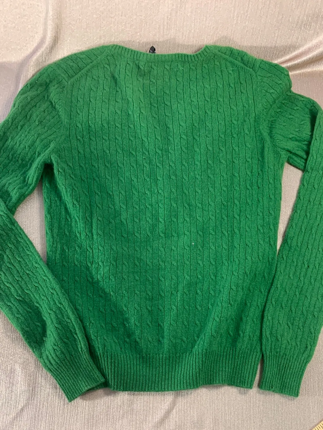 LOT OF 3 CASHMERE Sweater Upcycle Felt Craft Cutters Fabric - green tan gray