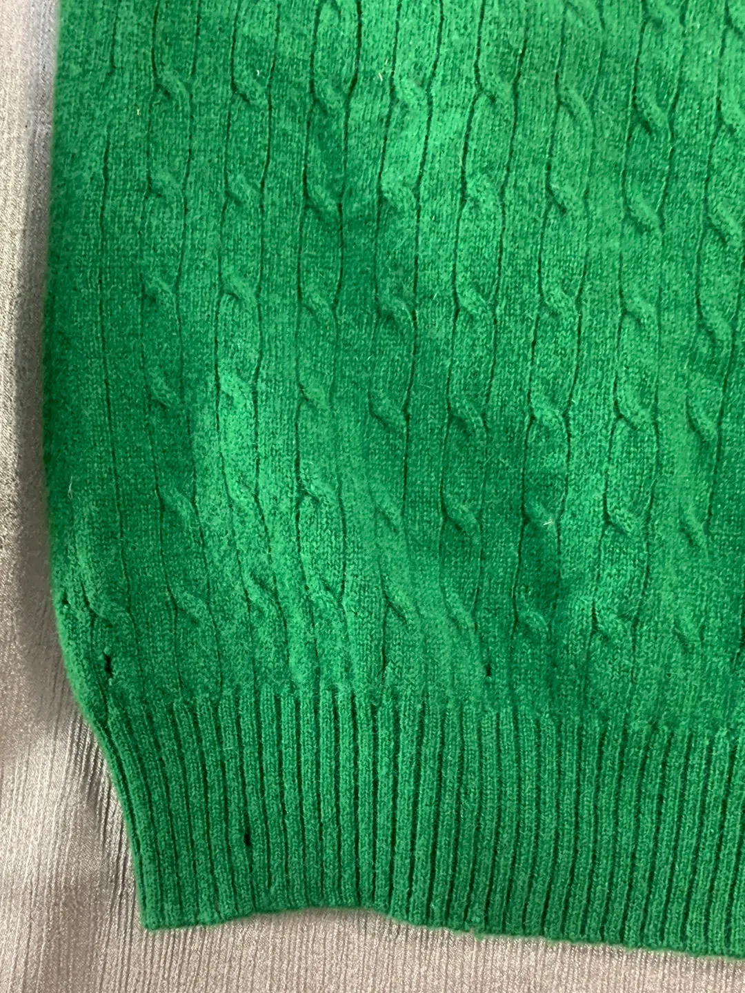 LOT OF 3 CASHMERE Sweater Upcycle Felt Craft Cutters Fabric - green tan gray