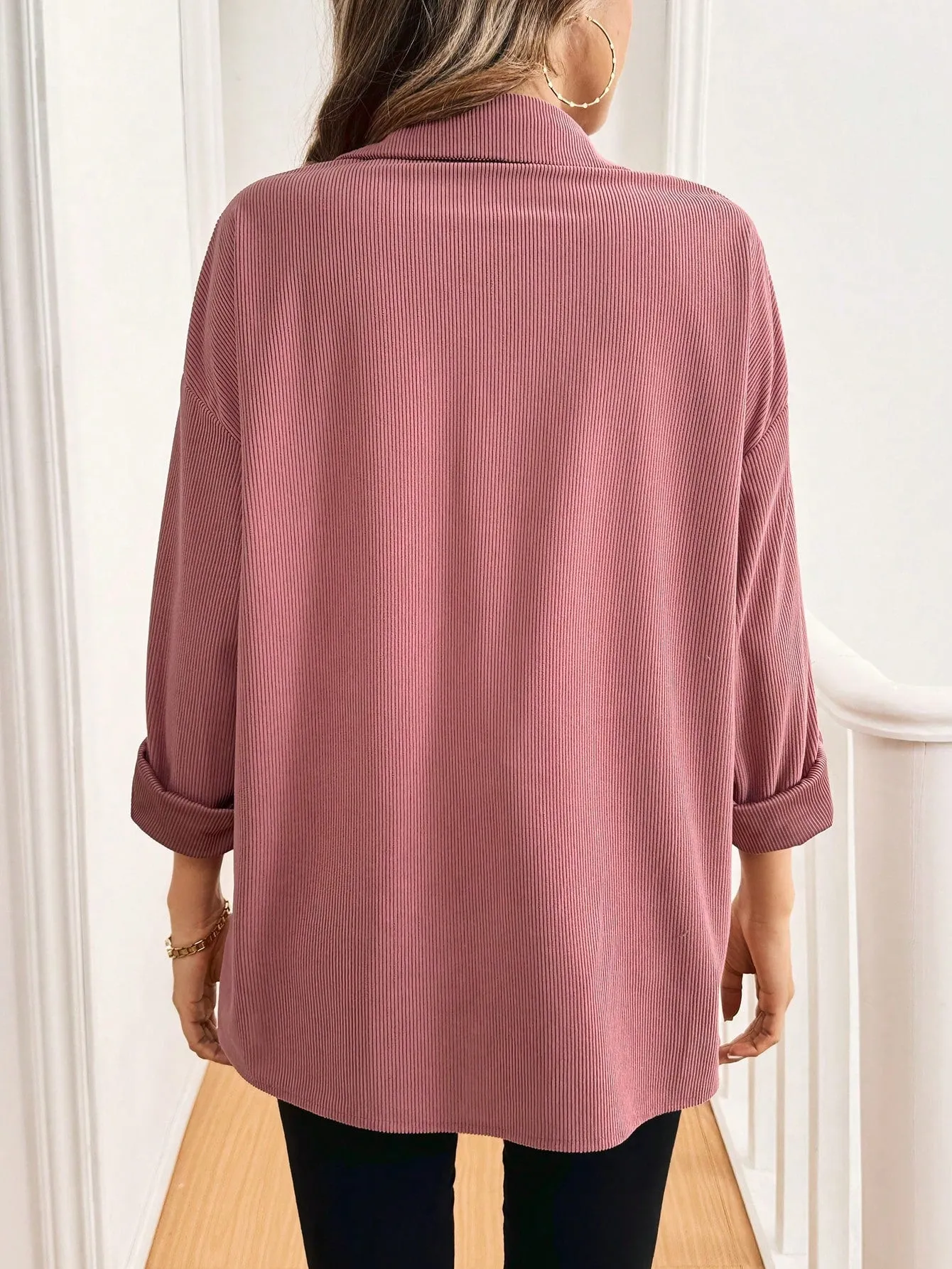 LUNE Autumn Winter Long Sleeve Stylish Commute & Travel Basic Women Shirt, Blouse