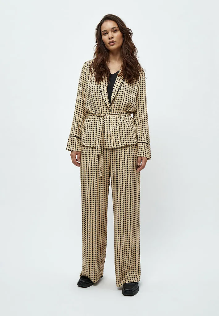 Lykke V-neck Shirt Jacket - Warm Sand Print