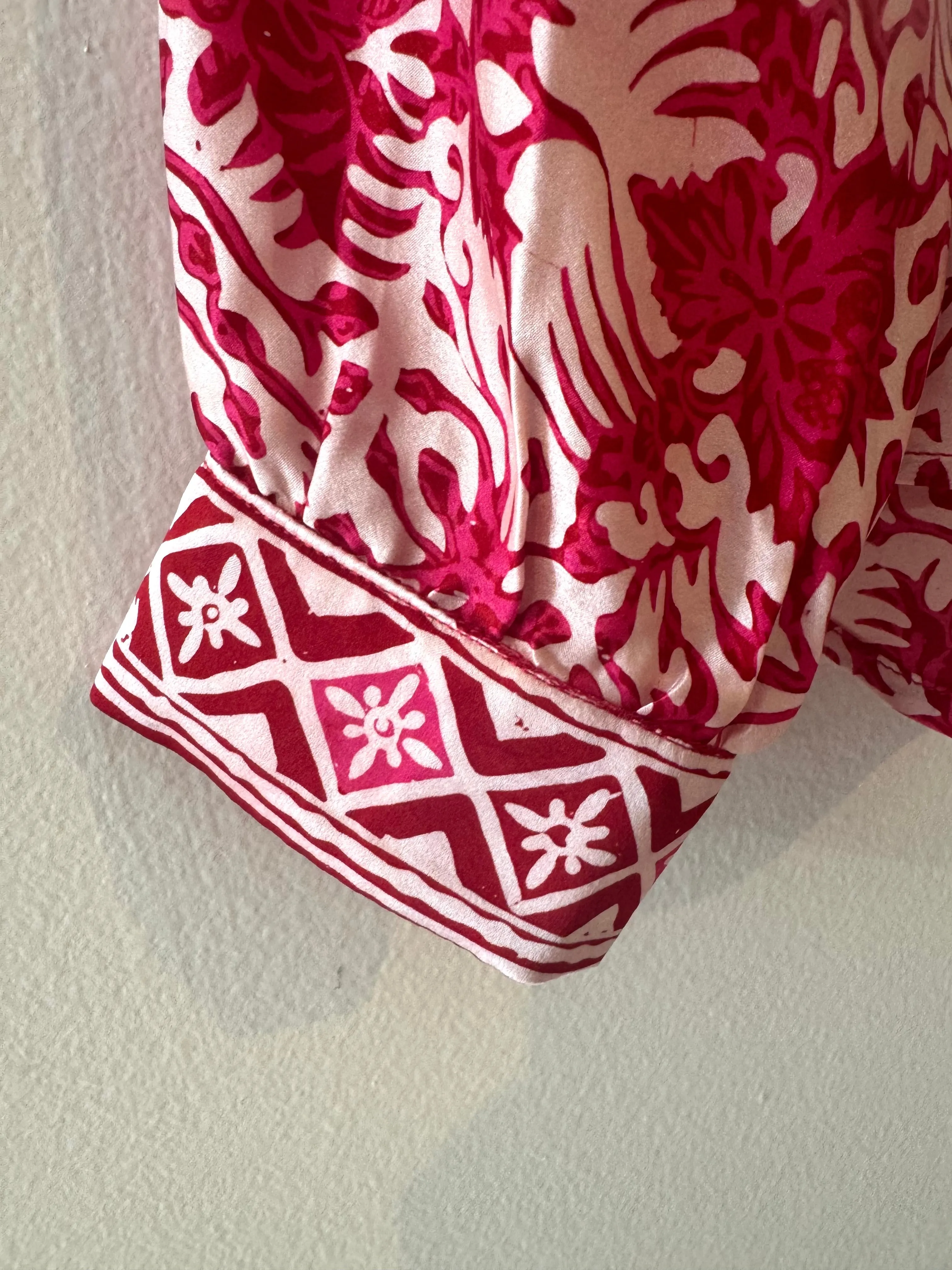 Marseille Silk Blouse in Hot Pink