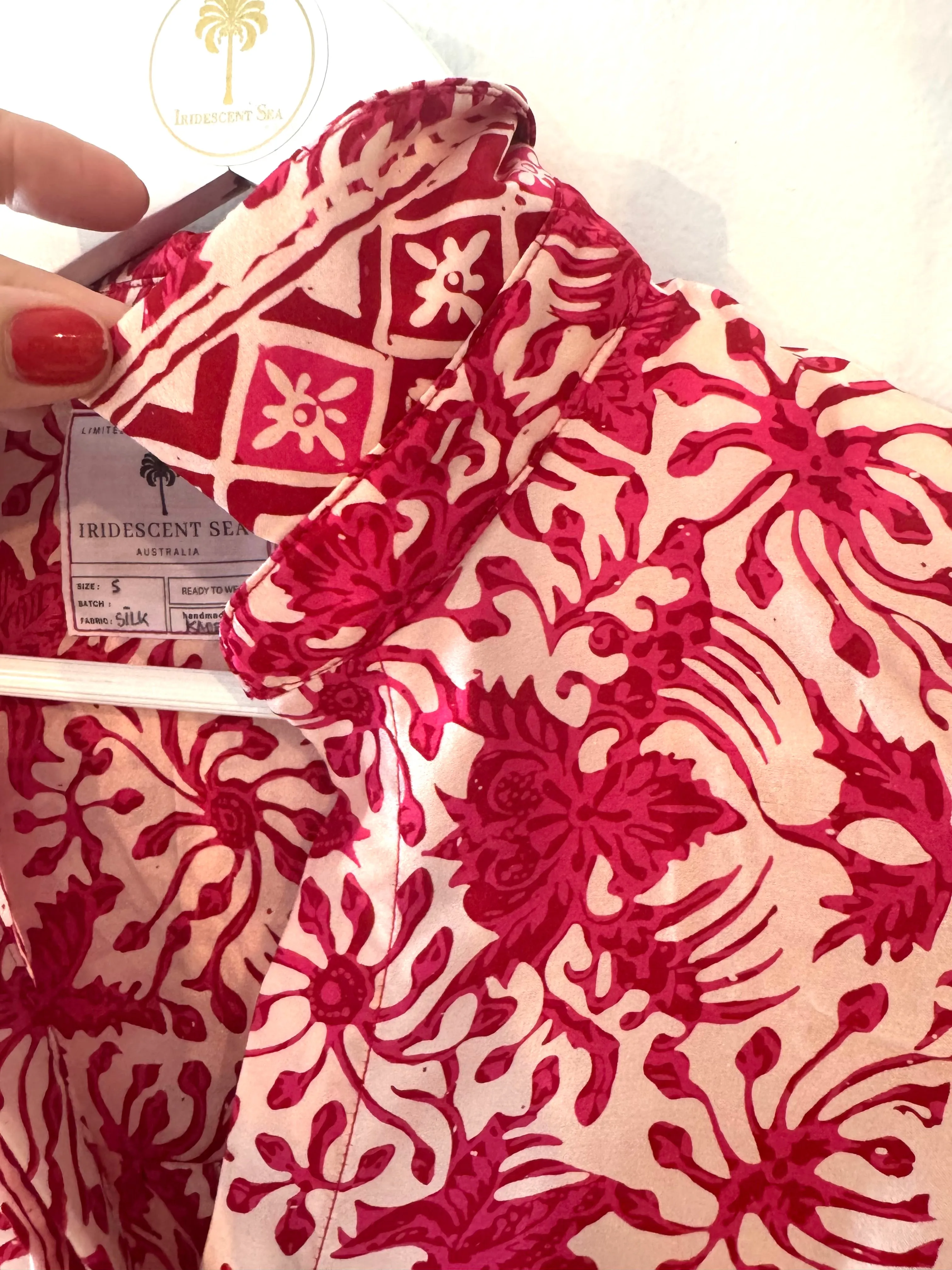 Marseille Silk Blouse in Hot Pink