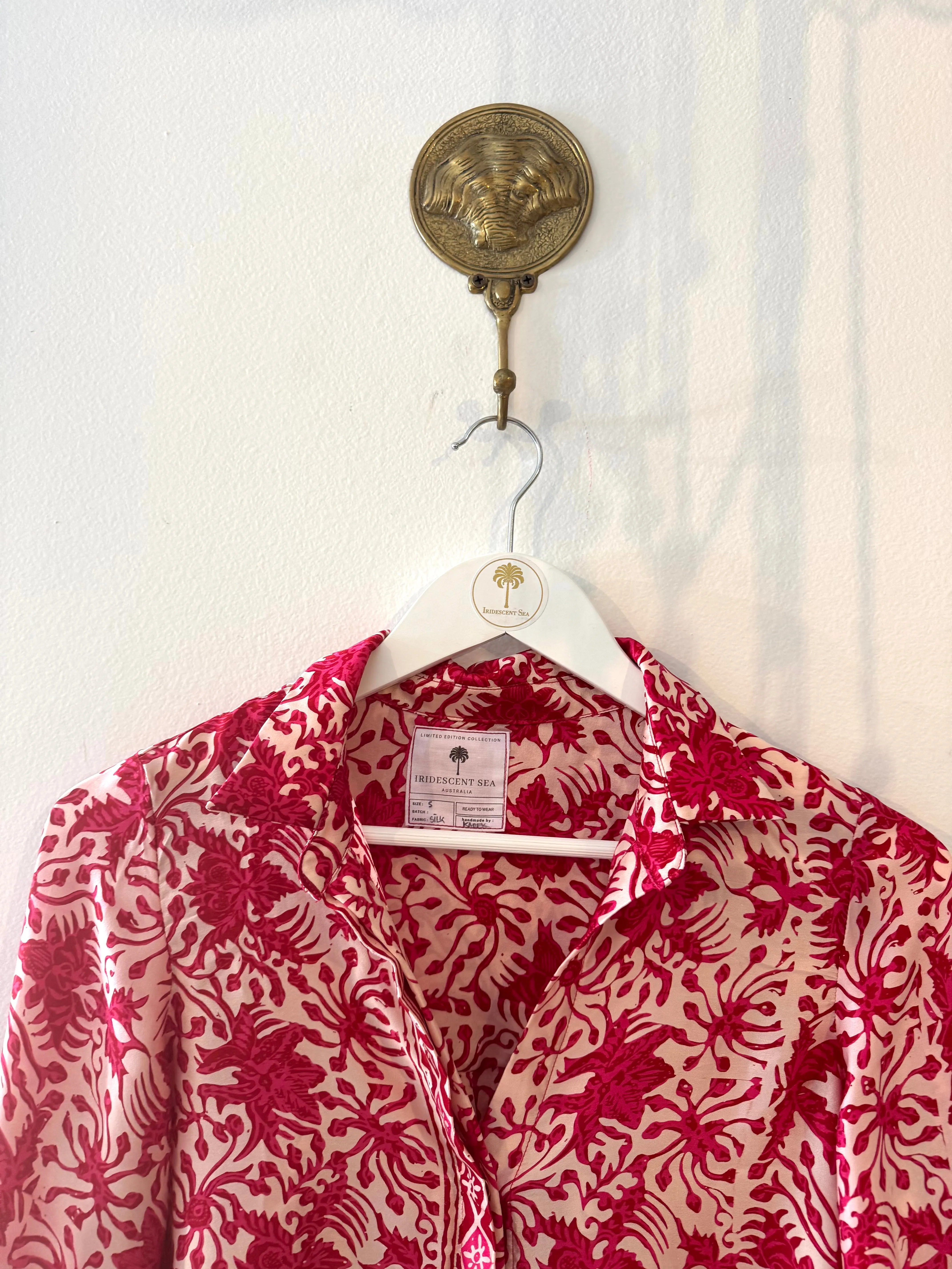 Marseille Silk Blouse in Hot Pink
