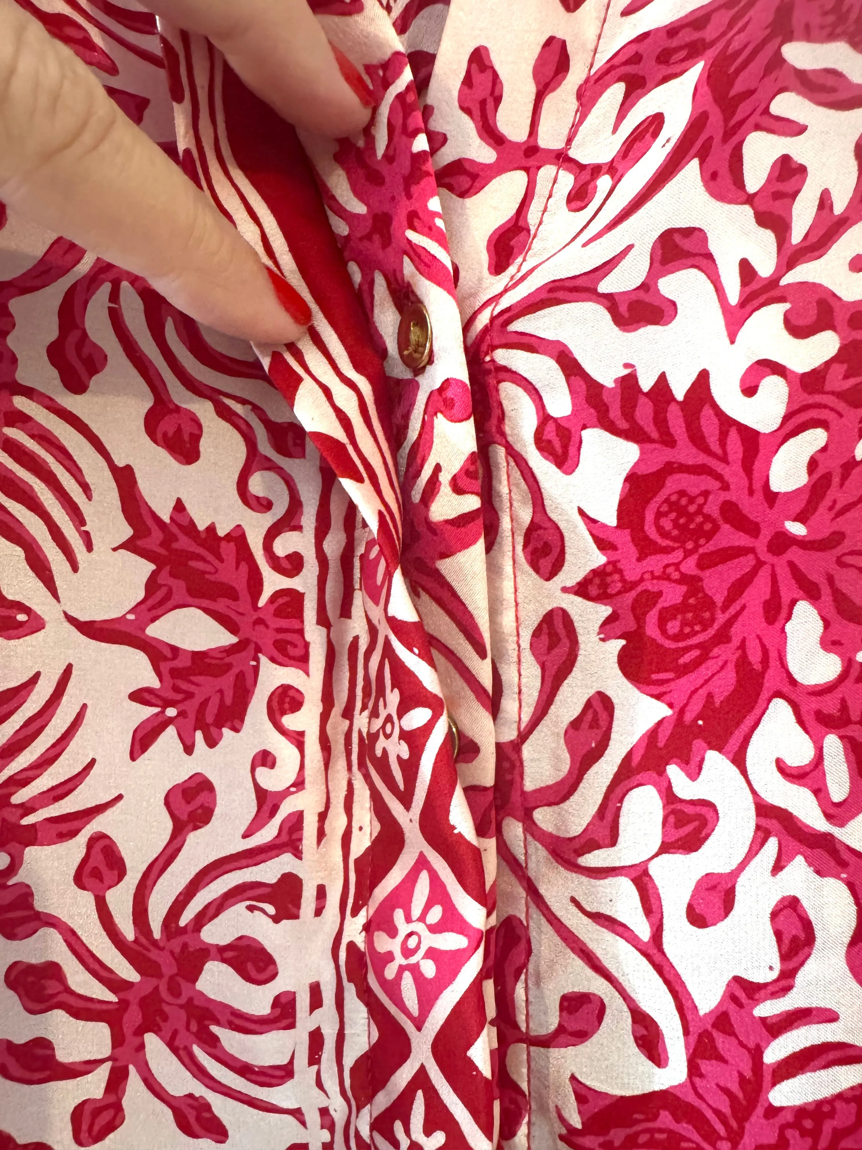 Marseille Silk Blouse in Hot Pink