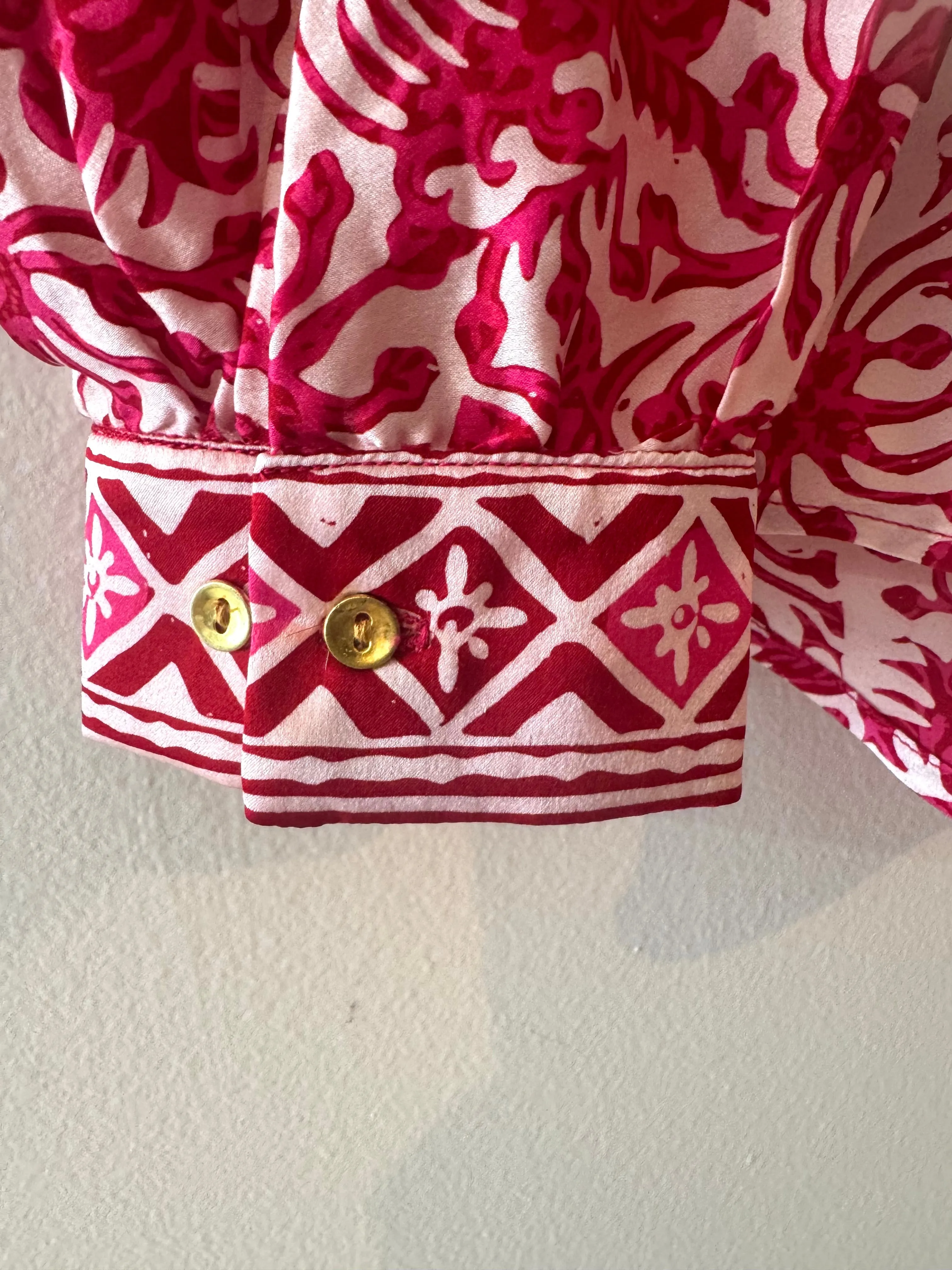 Marseille Silk Blouse in Hot Pink