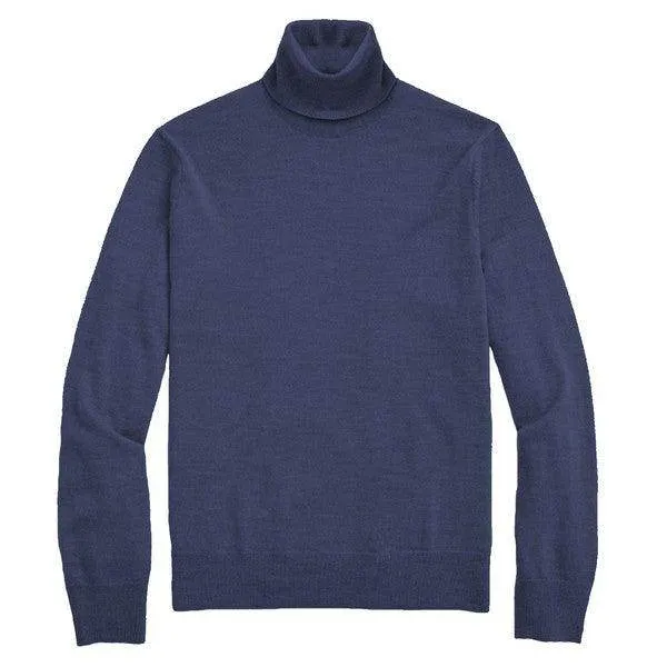 Mens Classic Solid Color Turtleneck Sweaters 6 Colors