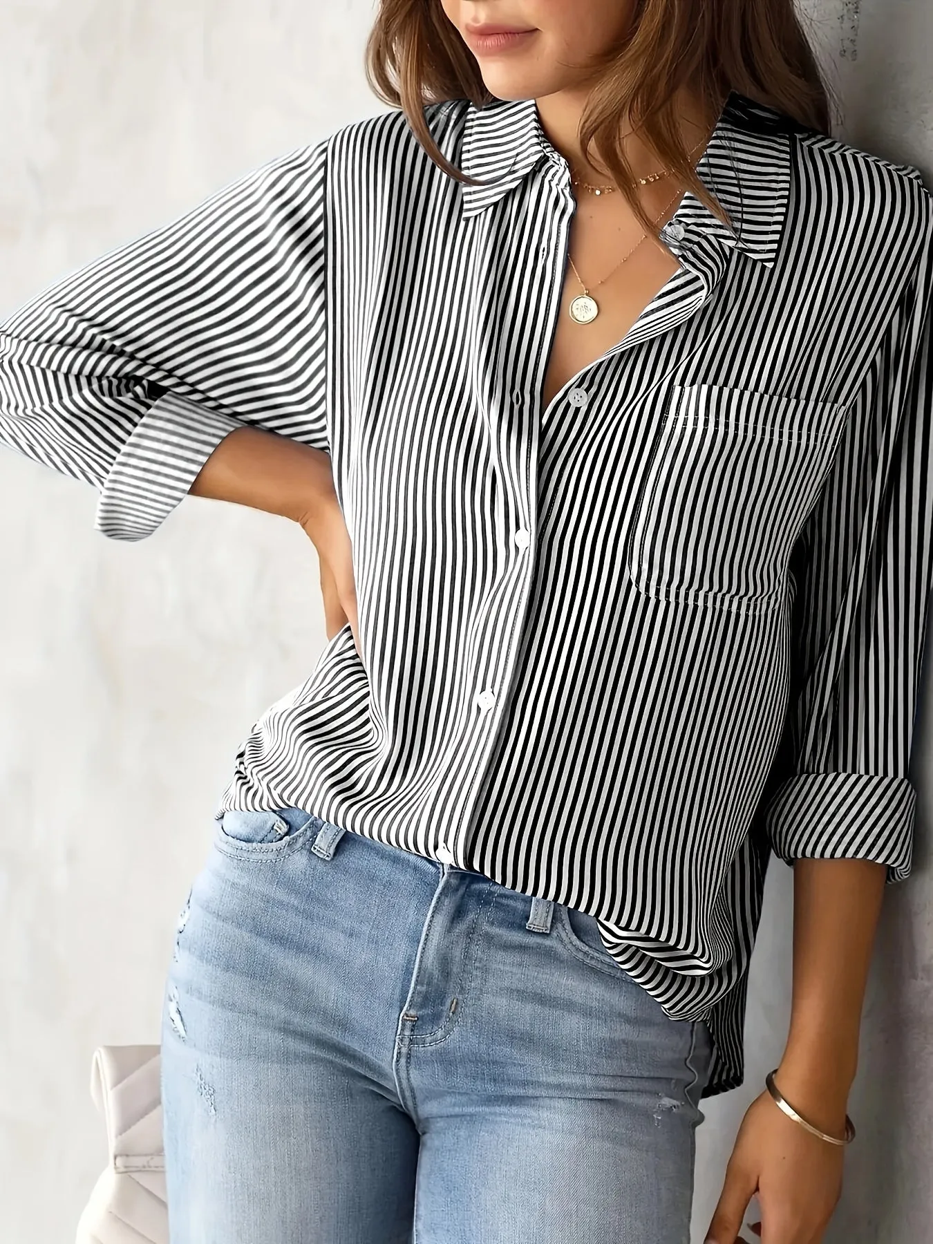 Mia ™ | Casual Striped Button-Up Shirt