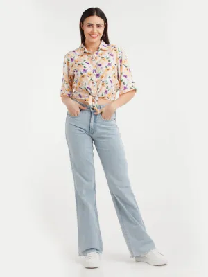 Multicolor Printed Tie-Up Top