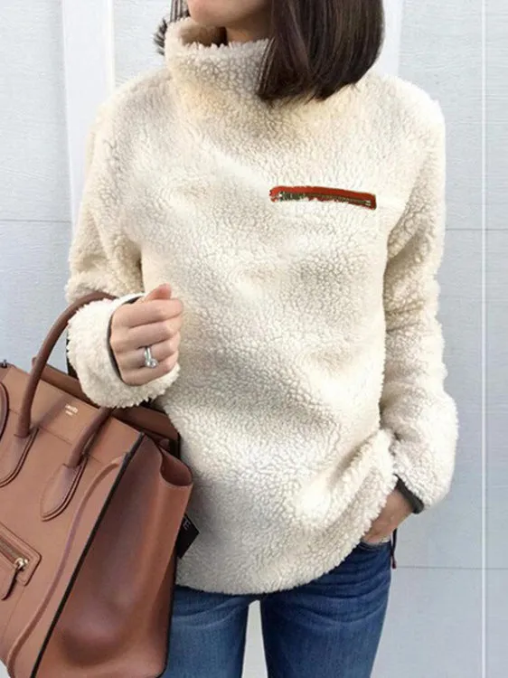 New Sweater Fashion Zipper High Collar Bottoming Shirt