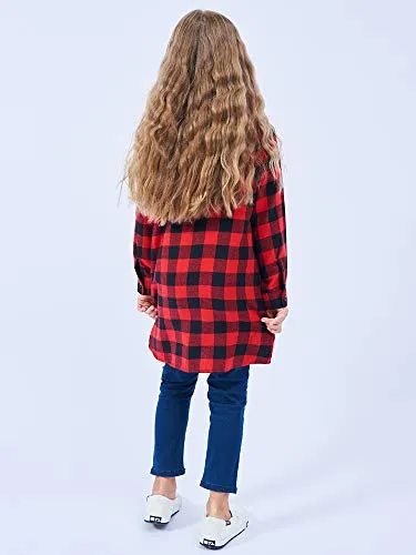 OCHENTA Buffalo Plaid Shirt - Girls Size 11-12
