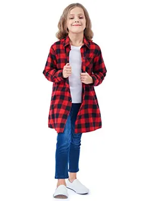 OCHENTA Buffalo Plaid Shirt - Girls Size 11-12