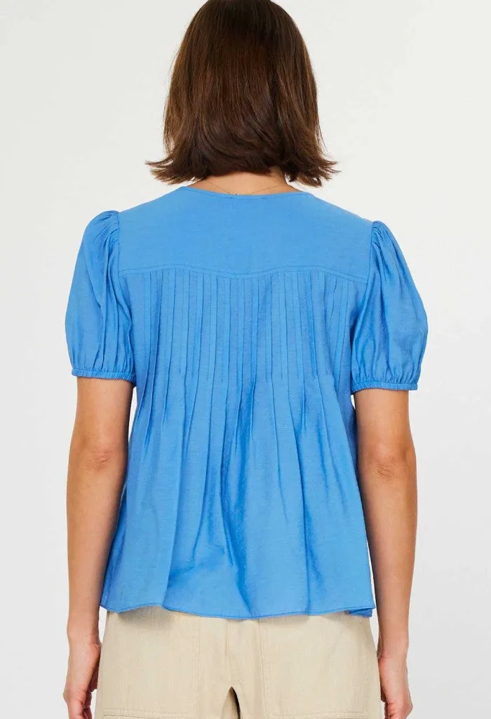 Olivia Blouse-Denim Blue