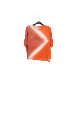 Orange boxy tie-dye print top