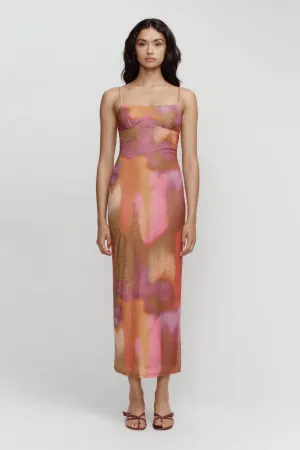 OWNLEY Miro Midi Dress - Rainbow Blur