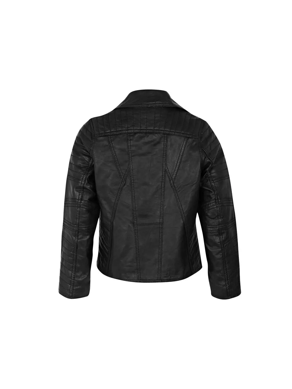 Padded Trendsetter Leather Jacket for Girls