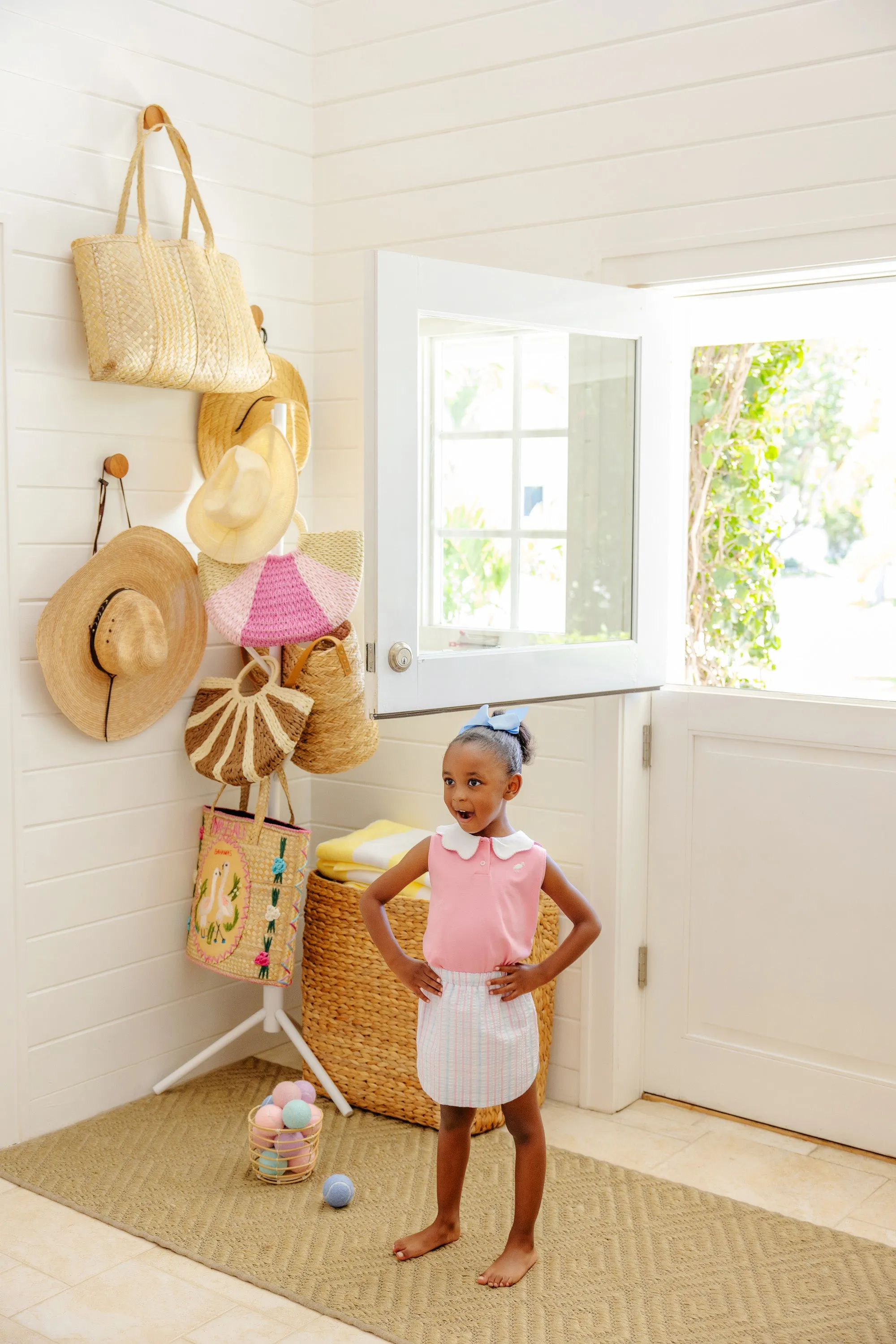 Paige's Playful Polo - Hamptons Hot Pink with Worth Avenue White
