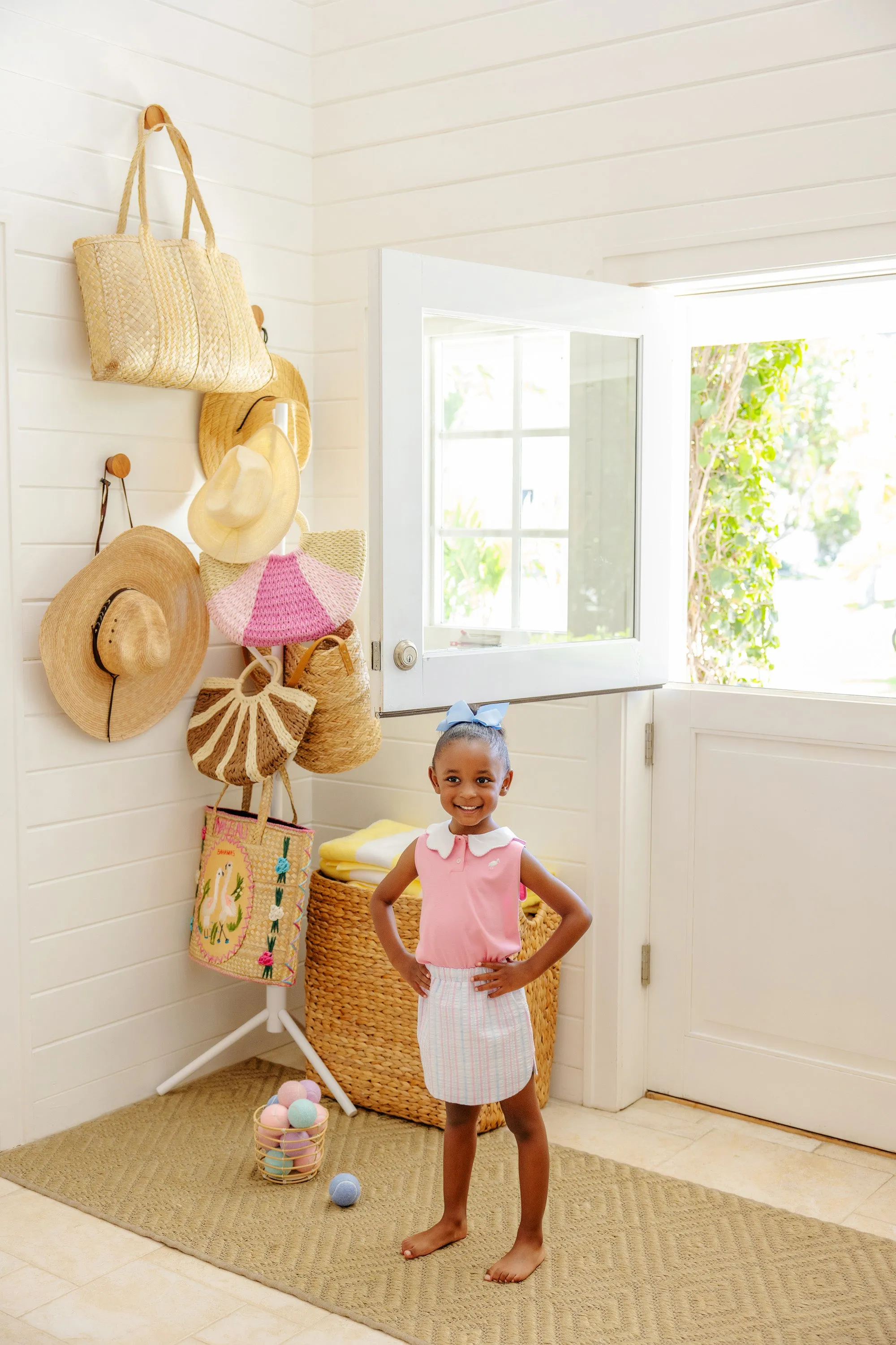 Paige's Playful Polo - Hamptons Hot Pink with Worth Avenue White