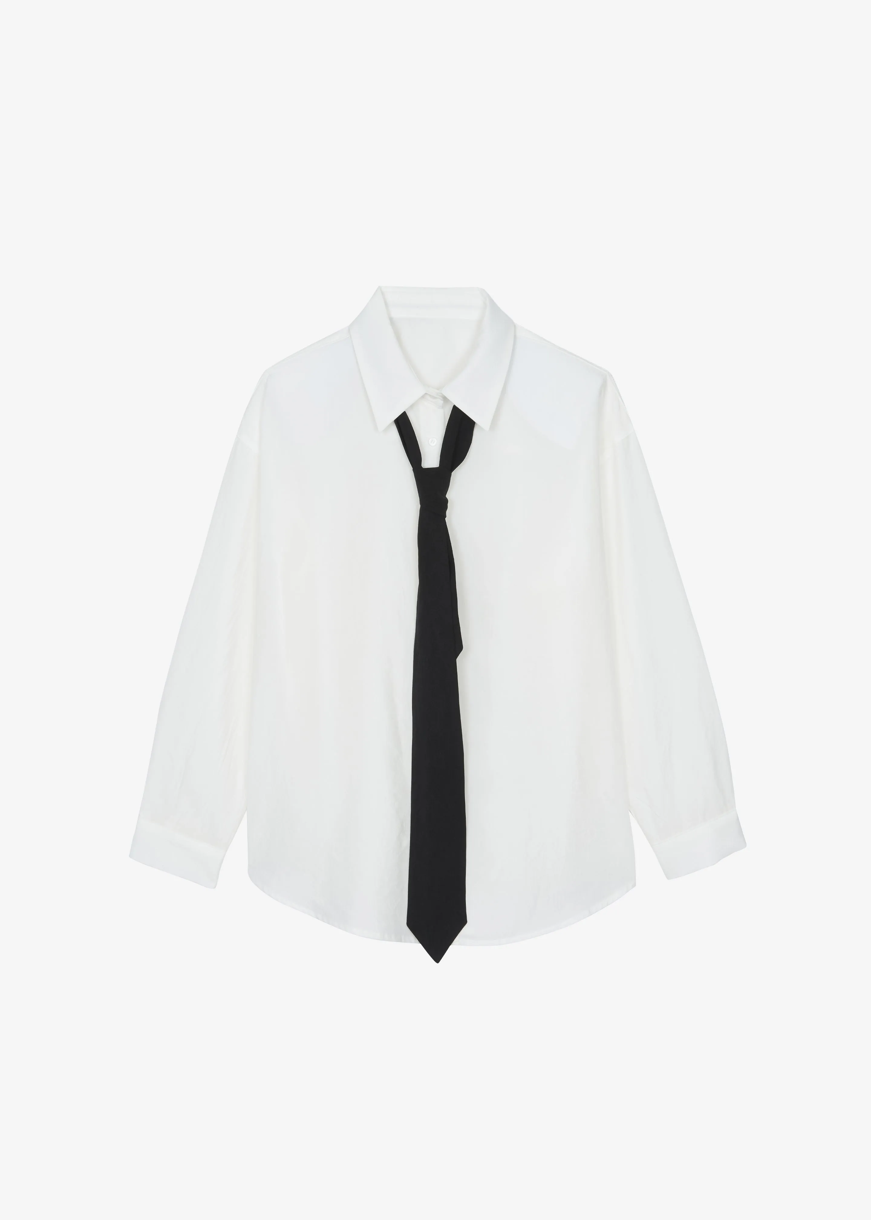 Patti Neck Tie Shirt - White