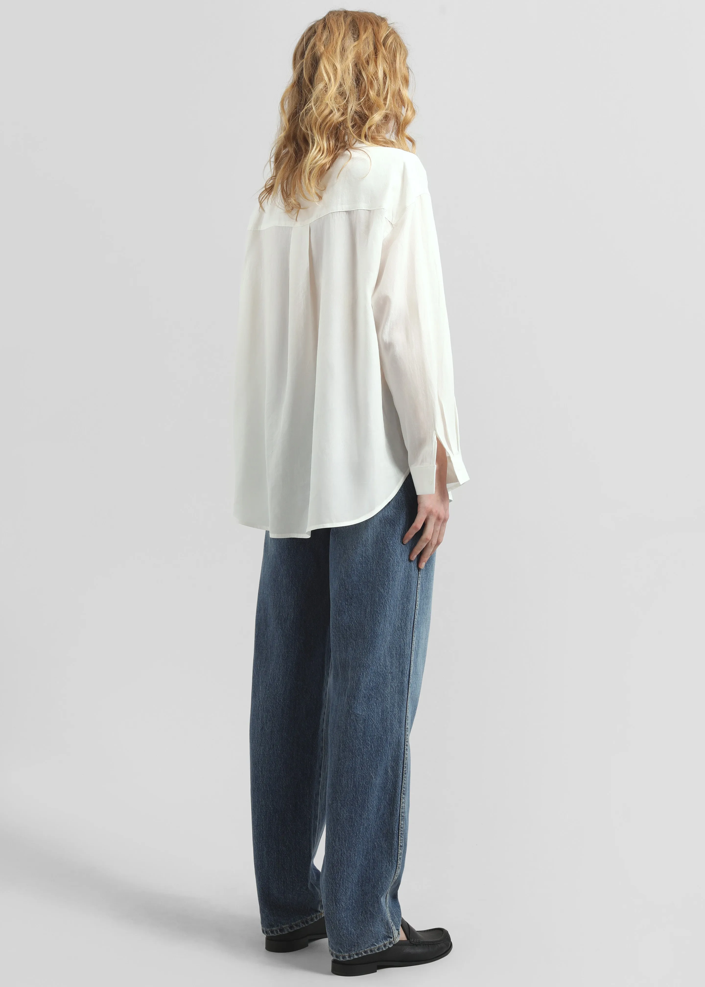 Patti Neck Tie Shirt - White