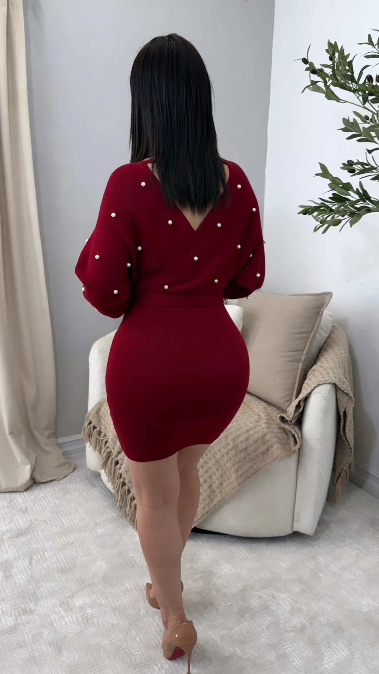 PEARL BURGUNDY DRESS