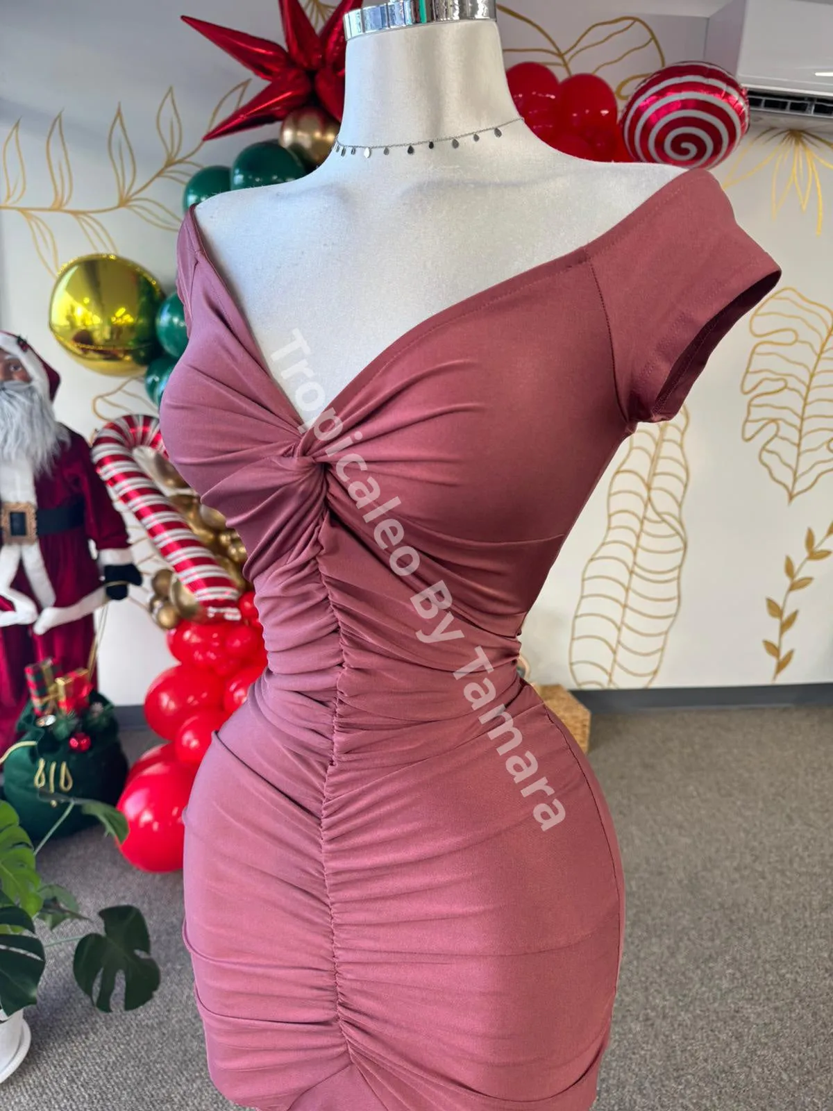 Pink Ruffled Midi Dress