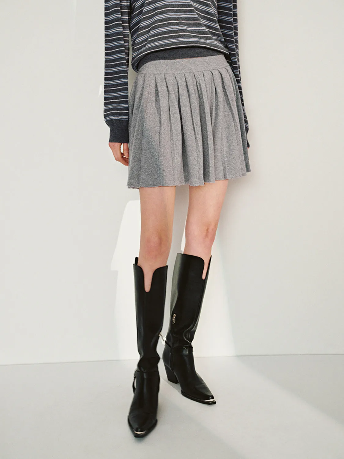 Pleated Knitted Skirts