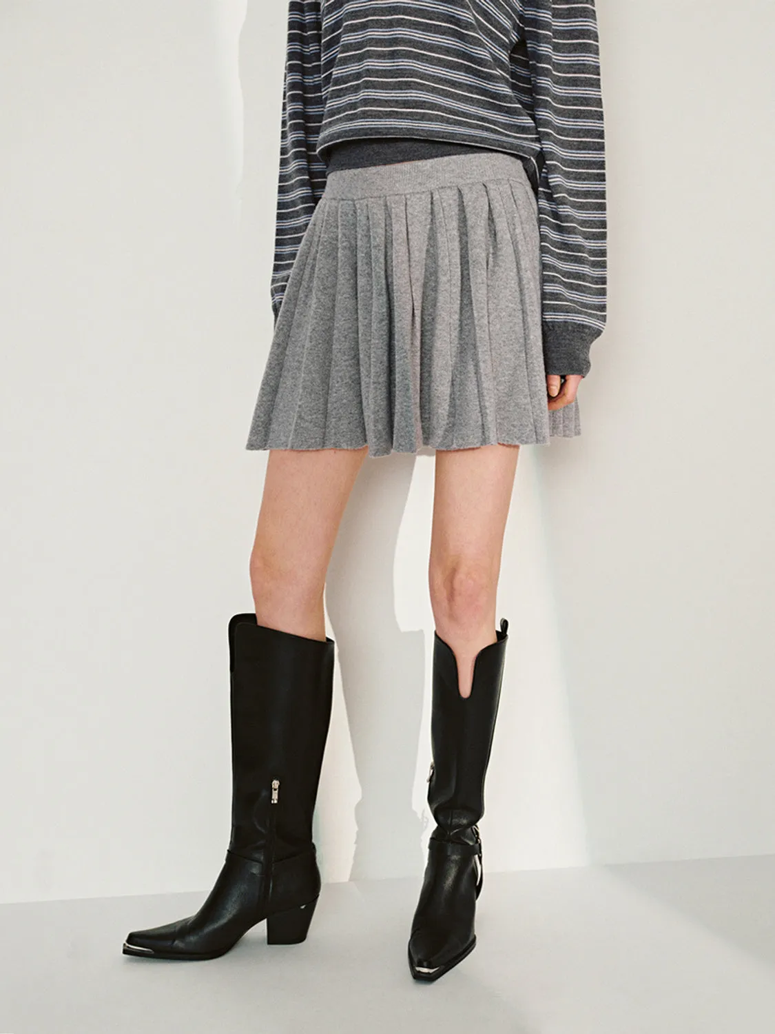 Pleated Knitted Skirts