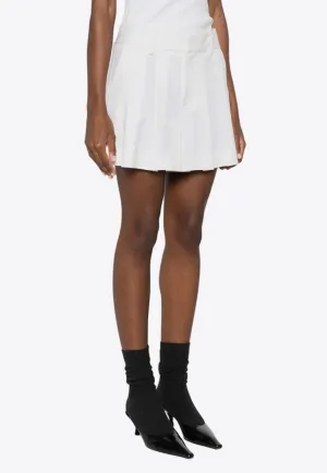 Pleated Wool-Blend Mini Skirt