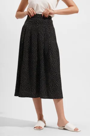 Polka Dots Pleated Midi Skirt