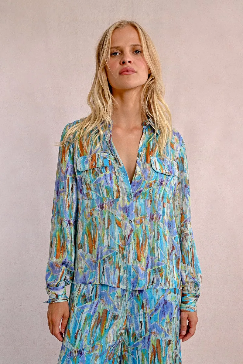 PRINTED SHIRT, FLAP POCKETS