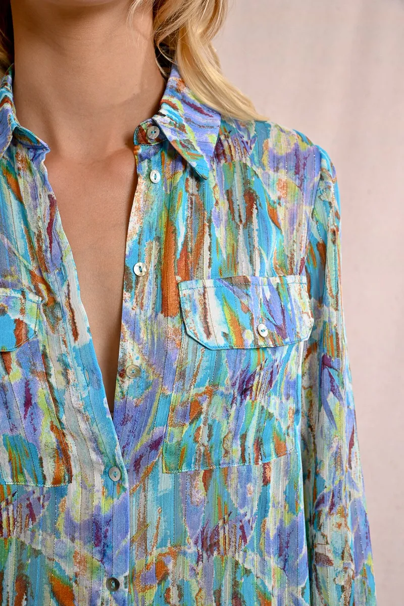 PRINTED SHIRT, FLAP POCKETS