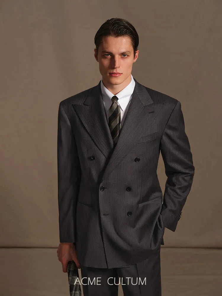Pure Wool Herringbone Suit