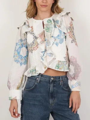 Quilted Bodice Table Cloth Blouse