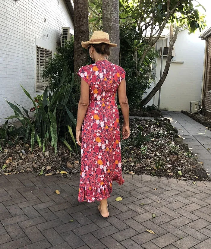 Red Festive Wrap Dress