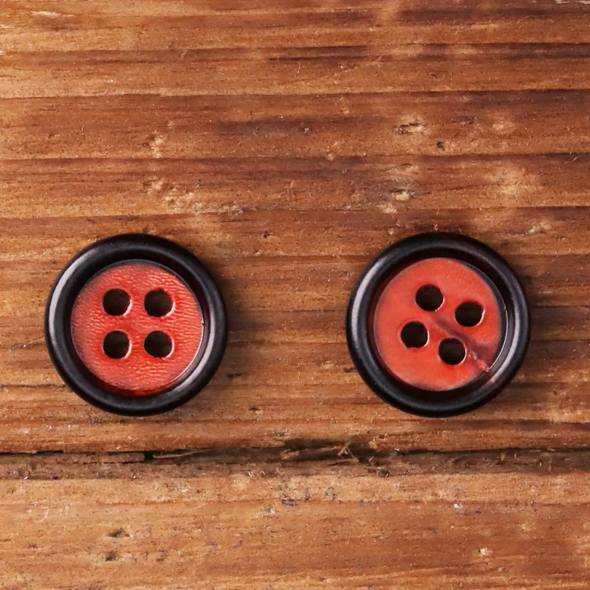 Red Round-Edged Natural Genuine Horn Shirt Buttons 10pcs