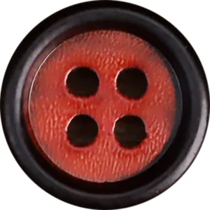 Red Round-Edged Natural Genuine Horn Shirt Buttons 10pcs