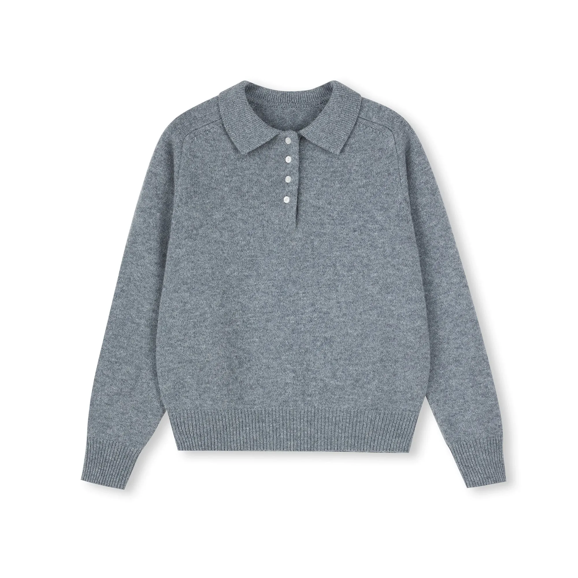 Retro Wool Polo Knit Sweater