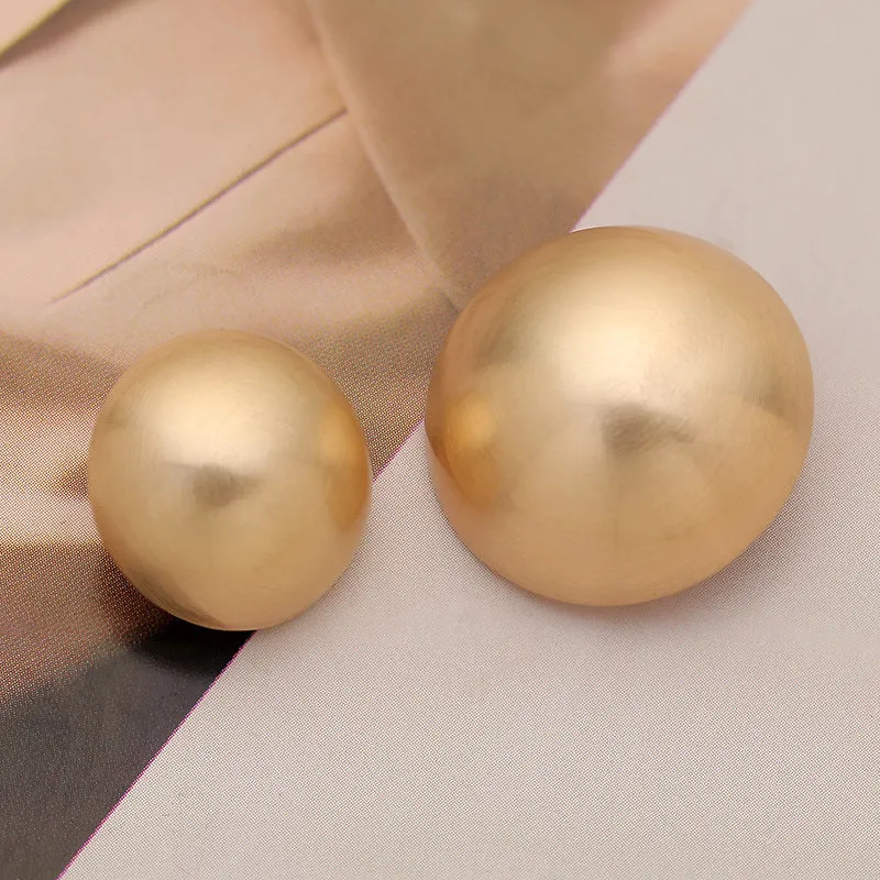 Round Mushroom Brushed Gold Silver Metal Sewing Button 6pcs