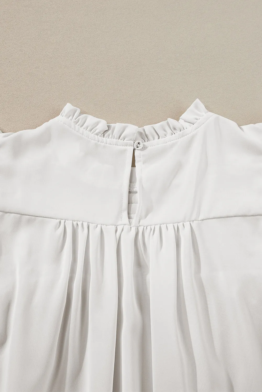 Ruffled Flutter Sleeve Pleated Blouse