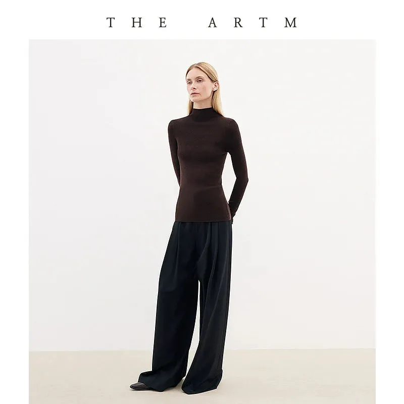 Seamless Wool High-Neck Sweater