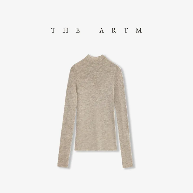 Seamless Wool High-Neck Sweater