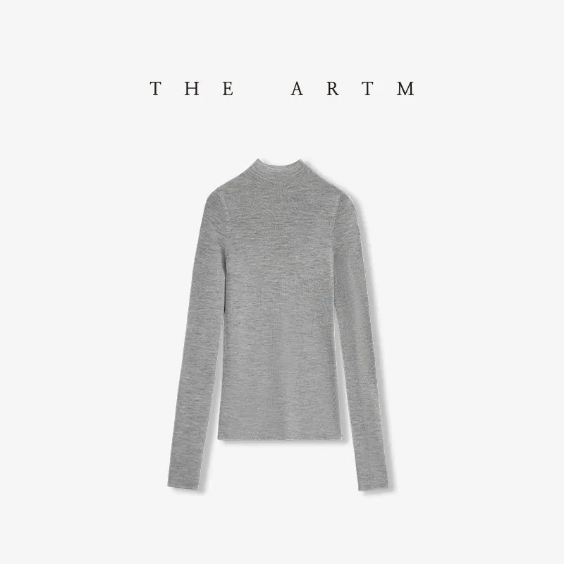 Seamless Wool High-Neck Sweater