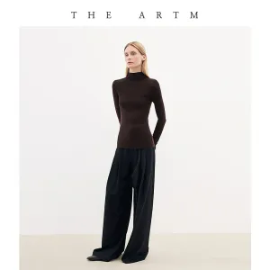 Seamless Wool High-Neck Sweater