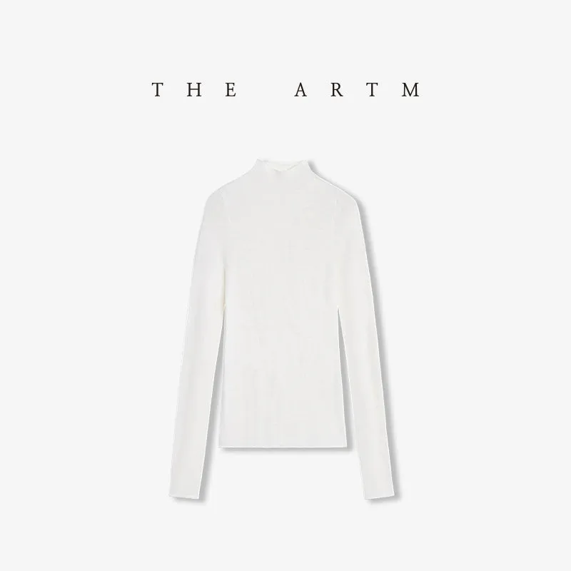 Seamless Wool High-Neck Sweater